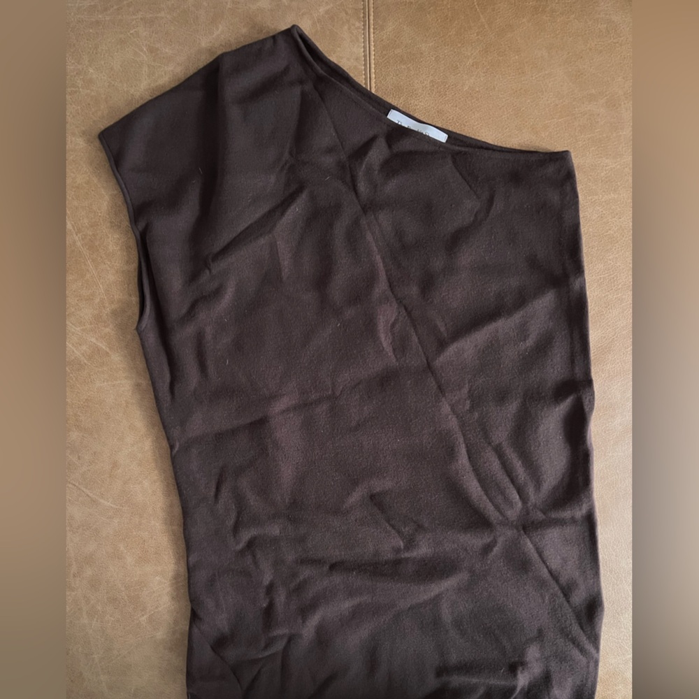 Frankie shop brown asymmetric one shoulder top